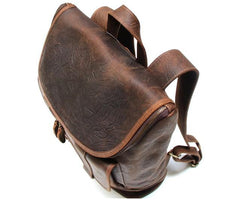 Cool Leather Coffee Mens Backpack Travel Backpacks Laptop Backpack for men