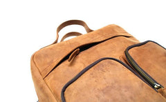 Cool Brown Mens Leather Backpack Travel Backpacks Laptop Backpack for men
