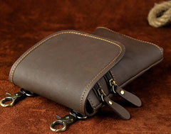 Mens Leather Small Belt Pouch Side Bag Waist Pouch Holster Belt Cases for Men