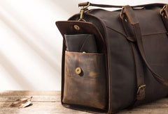 Cool Vintage Leather Mens Weekender Bag Travel Bags Shoulder Bags for men - imessengerbags