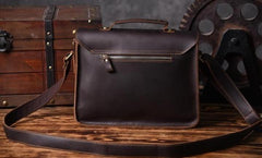 Handmade Leather Mens Cool Messenger Bag Briefcase Work Bag Business Bag for men