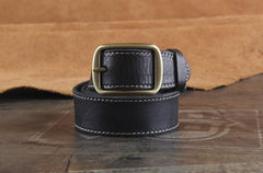 Genuine Leather Punk Rock Biker Trucker Mens Belt Men Black Coffee Belt for Men