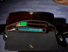 Cool Leather Mens Fanny Pack Waist Bag Hip Pack Belt Bag Bumbag for Men