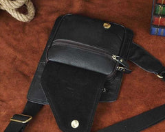 Leather Mens Chest Bag Sling Bag Sling Shoulder Bag Sling Backpacksfor men - imessengerbags