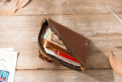 Cool Leather Mens Front Pocket Wallet Vintage Small Wallets for Men