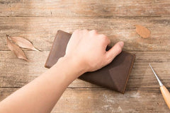Vintage Slim long Wallets Leather Mens Tan Wallet Long Wallet for Men - imessengerbags