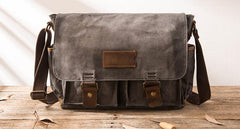 Waxed Canvas Messenger Bags for men Vintage Shoulder Bag for men