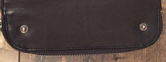 Genuine Leather Mens Cool billfold Long Leather Wallet Men Small Wallets Bifold for Men - imessengerbags