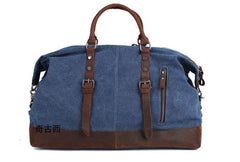 Mens Waxed Canvas Leather Weekender Bag Canvas Overnight bag Travel Bag for Men