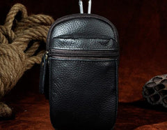 Mens Small Leather Belt Pouch Holster Belt Case Cell Phone Waist Pouch for Men