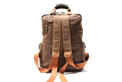 Vintage Coffee Mens Leather Backpacks Travel Backpacks Laptop Backpack for men