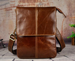 Mens Leather Small COURIER BAG Side Bag Waist Pouch Holster Belt Case Belt Pouch for Men - imessengerbags