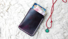 Mens Leather Slim Front Pocket Wallets Leather Cards Wallet for Men