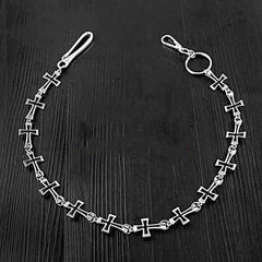 28'' Metal CROSS LOOPS BIKER SILVER WALLET CHAIN LONG PANTS CHAIN SILVER Jeans Chain Jean Chain FOR MEN