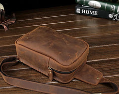 Cool Leather Mens Sling Shoulder Bag Sling Bags Chest Bag Sling Backpack for men