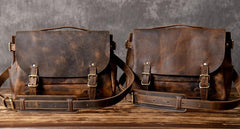 Genuine Leather Mens Cool Messenger Bag Briefcase Work Bag Business Bag for men