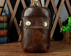 Leather Mens WAIST POUCH with Belt Loop Cell Phone Holster Belt Pouch for Men - imessengerbags