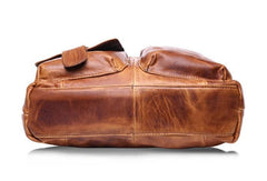 Vintage Coffee Leather Mens Briefcase Laptop Bag Business Bags Work Bag for Men - imessengerbags