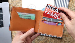 Leather Mens Small Wallet Slim Wallet Front Pocket Wallet Card Wallet for Men