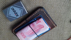 Vintage Leather Mens Slim Front Pocket Bifold Small Wallets Card Wallet for Men - imessengerbags