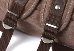 Mens Canvas Leather Backpack Canvas Travel Backpack Canvas School Backpacks for Men