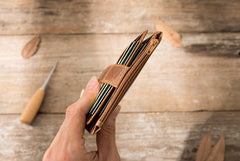 Leather Mens Slim Card Holder Front Pocket Wallet Card Wallets for Men - imessengerbags