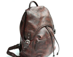 Coffee Leather Mens Backpack Travel Backpack Laptop Backpacks for men