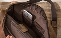Cool Leather Coffee  Mens Messenger Bags Vintage Shoulder Bags  for Men
