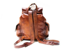 Handmade Cool Leather Mens Backpack Travel Backpacks Laptop Backpack for men