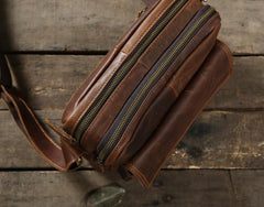 Handmade Leather Mens Cool Shoulder Bag Messenger Bag Chest Bag Bike Bag Cycling Bag for men - imessengerbags