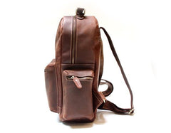 Vintage Coffee Mens Leather Backpack Travel Backpacks Laptop Backpack for men - imessengerbags