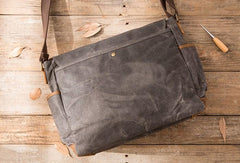 Waxed Canvas Messenger Bags for men Vintage Shoulder Bag for men