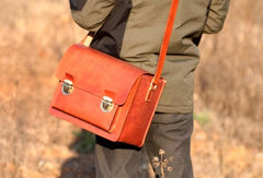 Handmade Vintage Coffee Leather Mens Camera Shoulder Bags Camera Messenger Bag for Men - imessengerbags