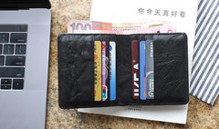 Leather Mens Front Pocket Wallet Small Wallet Slim Wallet Card Wallet for Men - imessengerbags