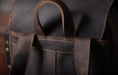 Genuine Leather Mens Cool Backpack Sling Bag Large Travel Bag Hiking Bag for men