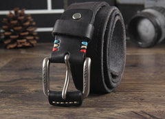 Genuine Leather Punk Rock Biker Trucker Mens Belt Men Black Coffee Belt for Men