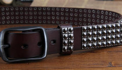 Genuine Leather Punk Rock Biker Trucker Mens Belt Men Black Coffee Belt for Men