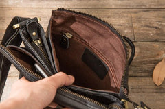 Cool Leather Black Mens Messenger Bags Vintage Shoulder Bags  for Men - imessengerbags