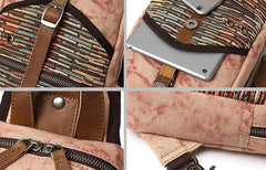 Rustic Canvas Leather Mens Sling Bag Chest Bag One Shoulder Pack for men - imessengerbags