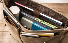 Leather Canvas Messenger Bags for men Vintage Shoulder Bag for men - imessengerbags