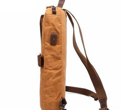 Waxed Canvas Leather Mens Cool Backpack Canvas Handbag Canvas Shoulder Bag for Men