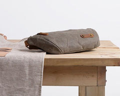 Gray Cool Canvas Mens Sling Bag Chest Bag One Shoulder Packs for men