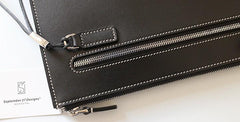 Cool Handmade Leather Mens Wristlet Bag Clutch Zipper Clutch for Men