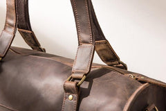 Cool Vintage Leather Mens Weekender Bag Travel Bags Shoulder Bags for men - imessengerbags