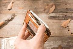 Leather Mens Slim Card Holder Front Pocket Wallets Card Wallet for Men - imessengerbags