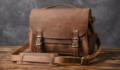 Genuine Leather Mens Cool Messenger Bag Briefcase Work Bag Business Bag for men