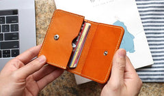 Cool Leather Mens Card Wallet Front Pocket Wallets Small Change Wallet for Men