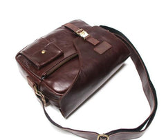 Cool Leather Mens Large Messenger Bags Shoulder Bag for men