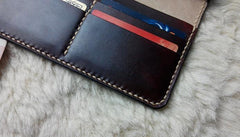 Vintage Leather Mens Bifold Long Wallet Leather Long Wallets for Men