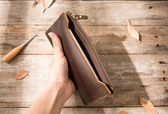 Vintage Cool Mens long Wallet Leather Wallet Long Wallet for Men - imessengerbags